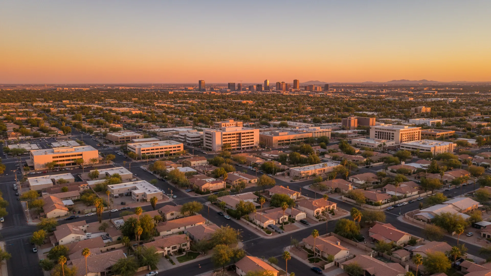 Geothermal contractors in Mesa, Arizona — Mesa, Arizona cityscape for geothermal contractor directory