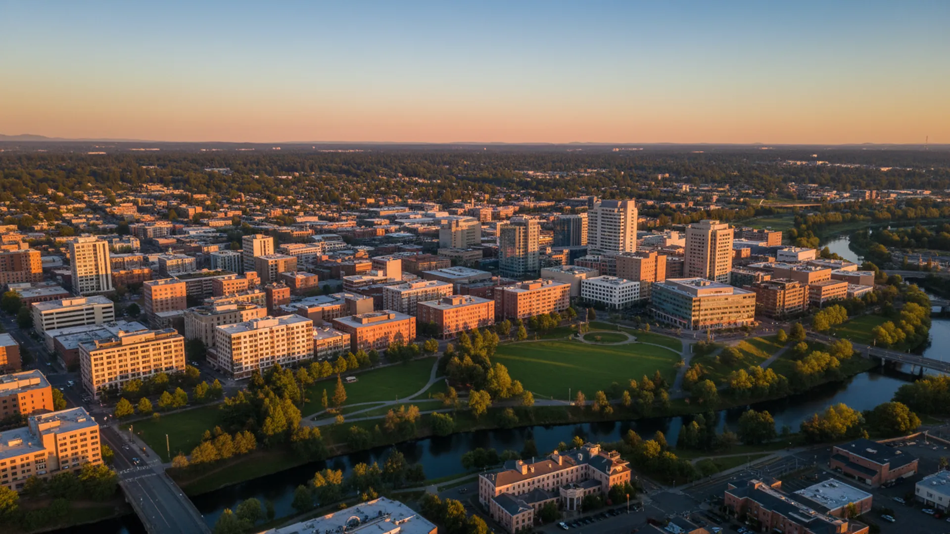 Geothermal contractors in Eugene, Oregon — Eugene, Oregon cityscape for geothermal contractor directory