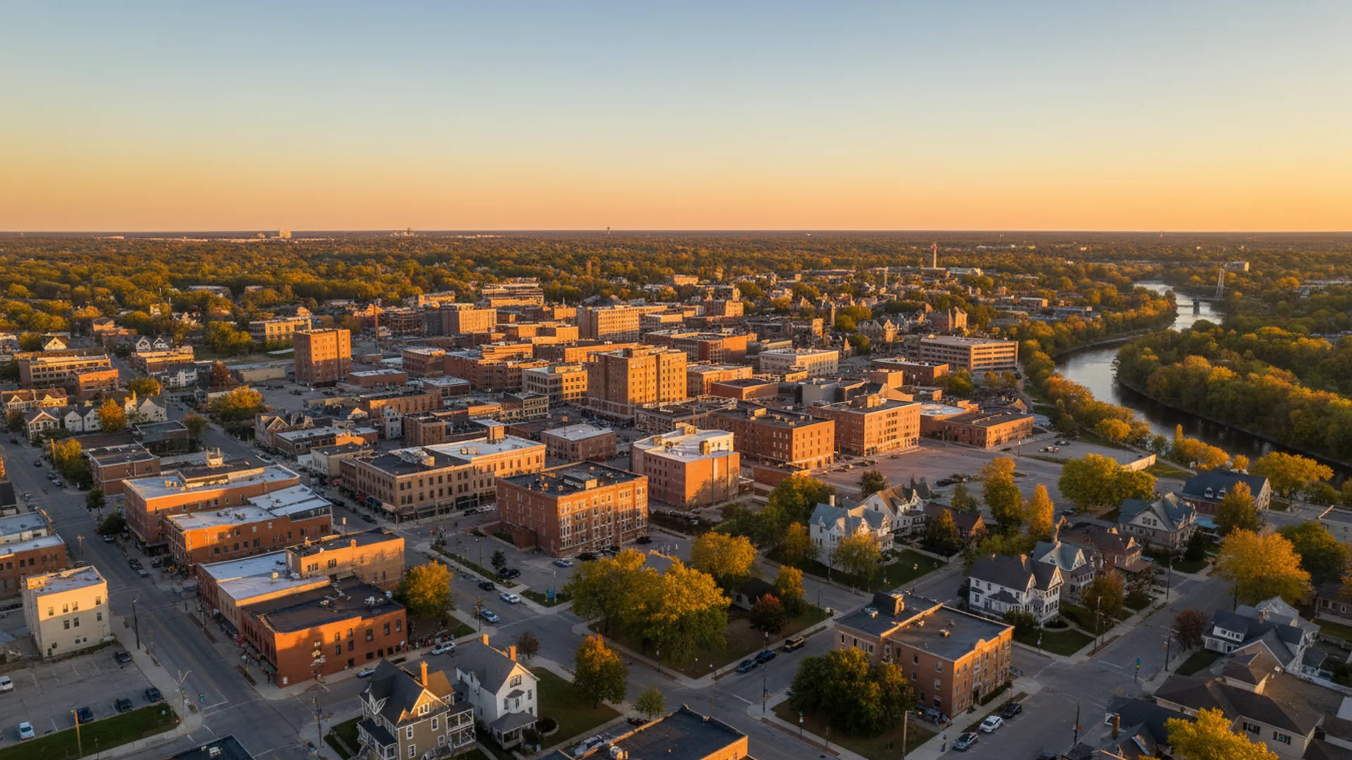 Geothermal contractors in River Falls, Wisconsin — River Falls, Wisconsin cityscape for geothermal contractor directory