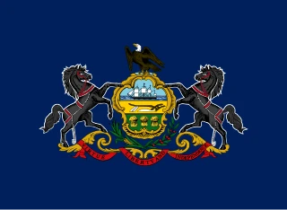 Official Pennsylvania state flag — geothermal heating and cooling contractors in Philadelphia, Pennsylvania