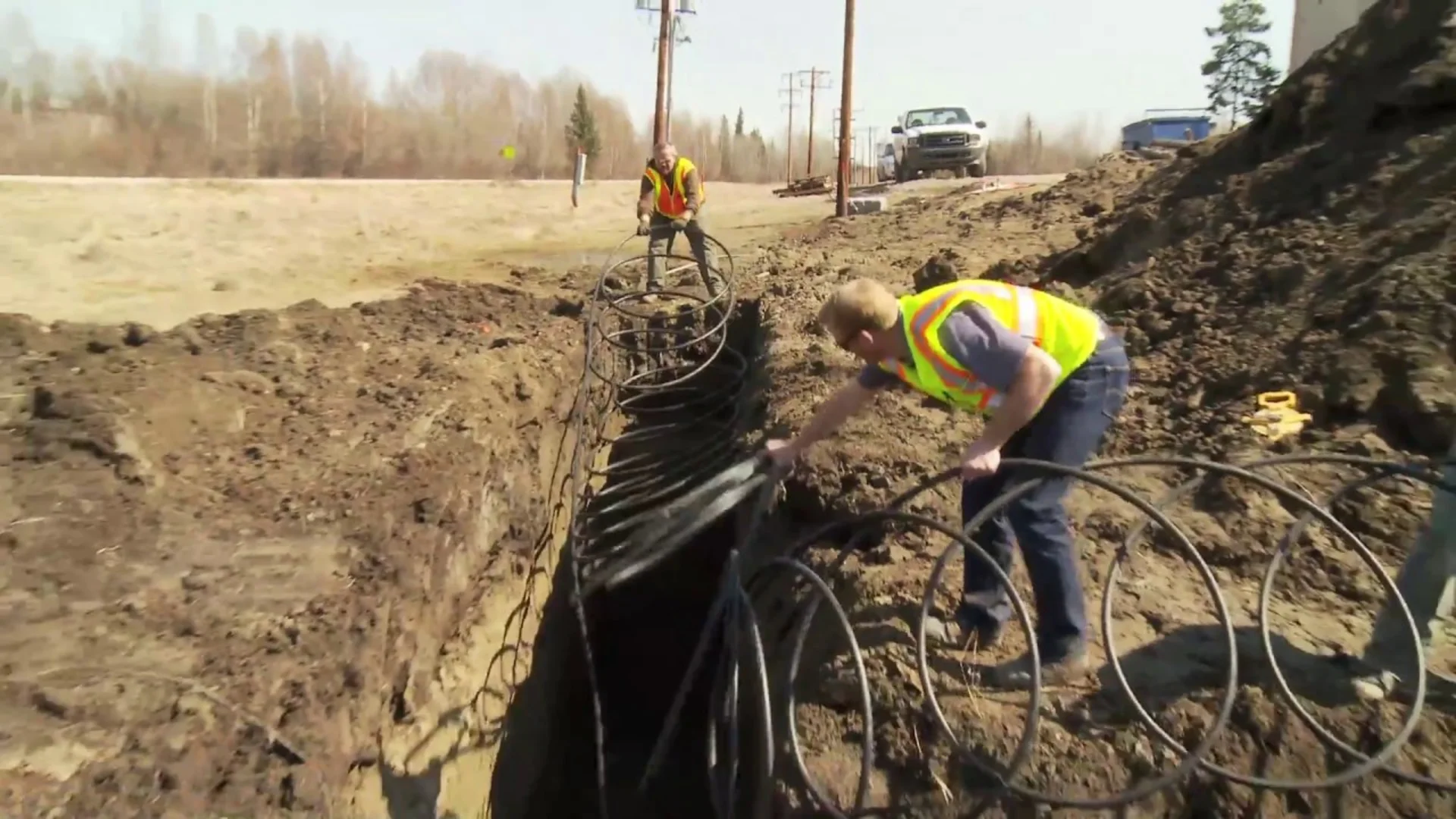 Copper ground loop installation for EarthLinked direct exchange geothermal system