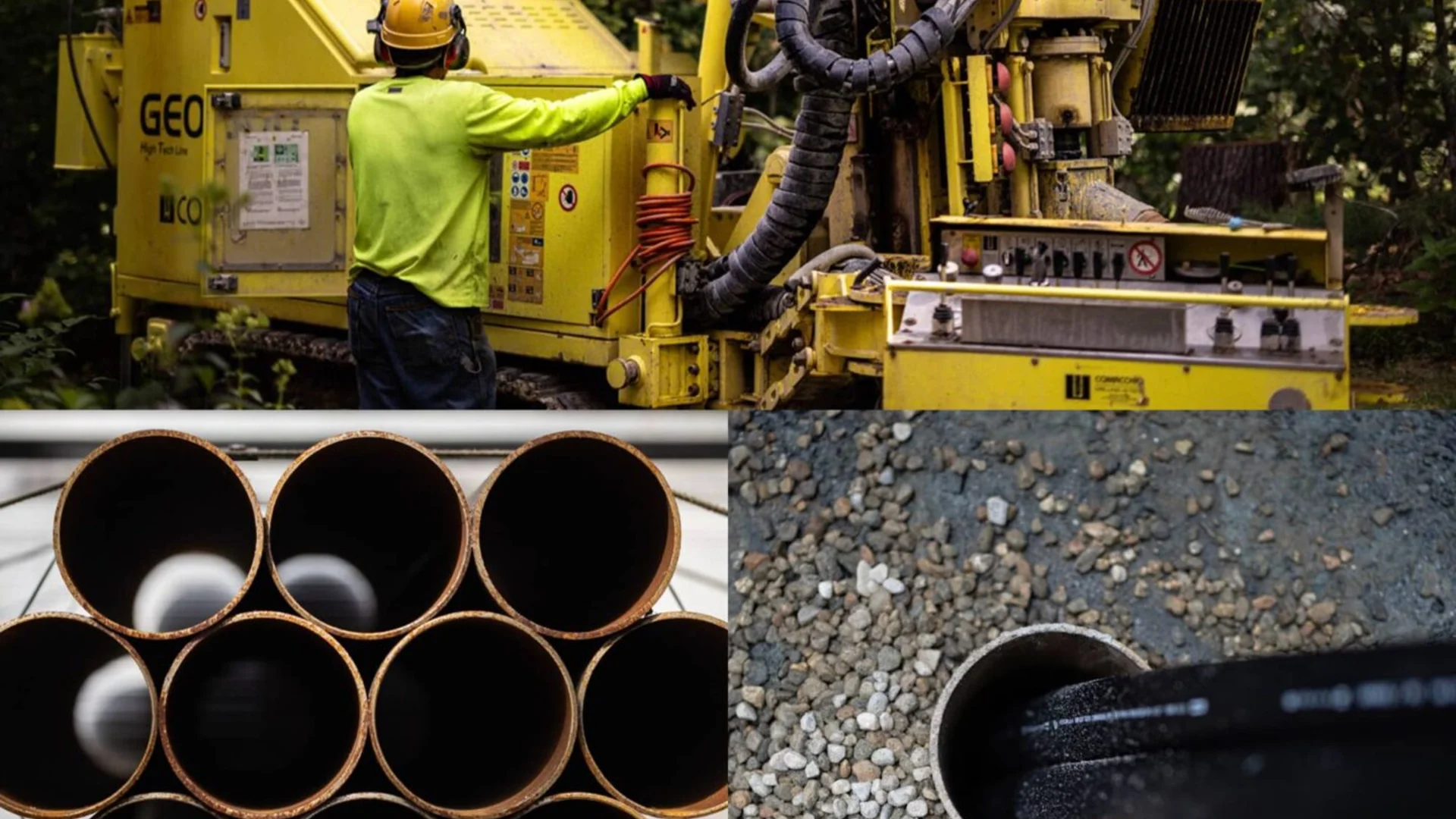 Ground loop drilling installation for geothermal heat pump system