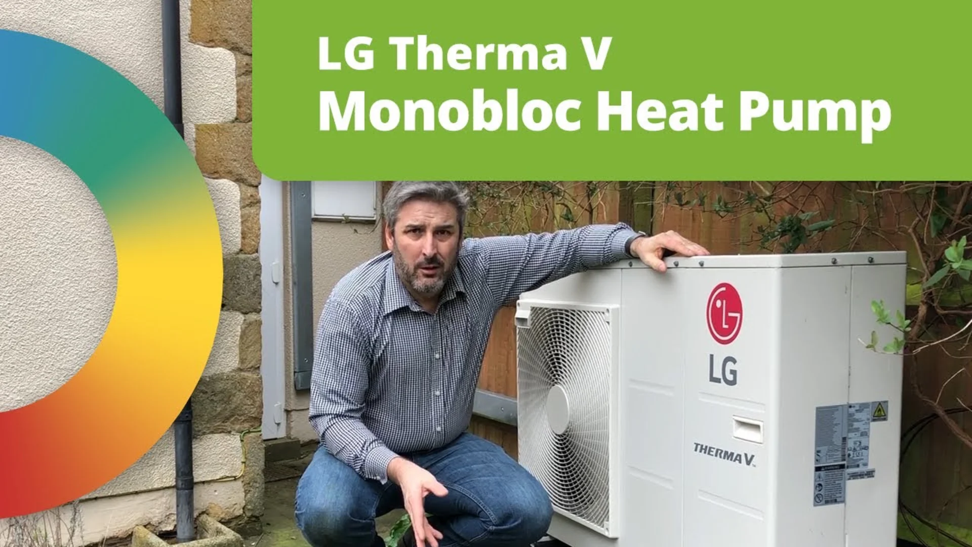 LG Therma V air-to-water heat pump unit installed at a residence