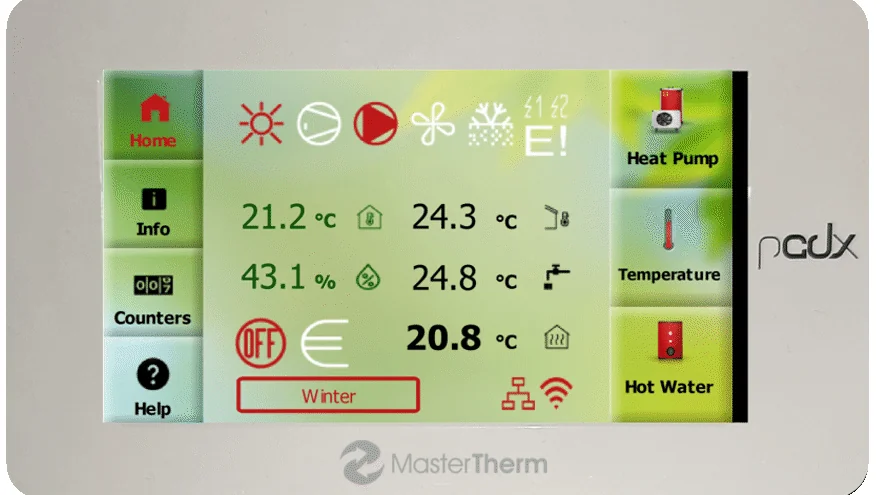 MasterTherm online monitoring dashboard for geothermal heat pump systems