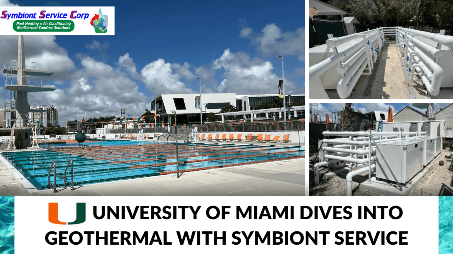 Commercial geothermal HVAC system in building mechanical room