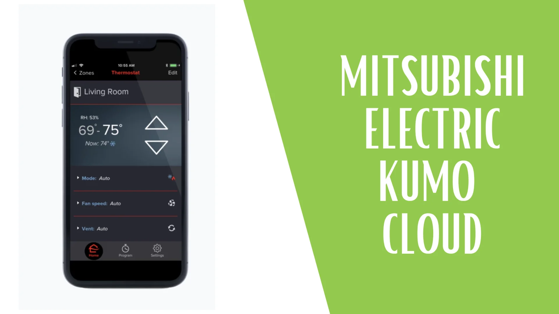 Mitsubishi Electric kumo cloud smart controls app interface for HVAC management