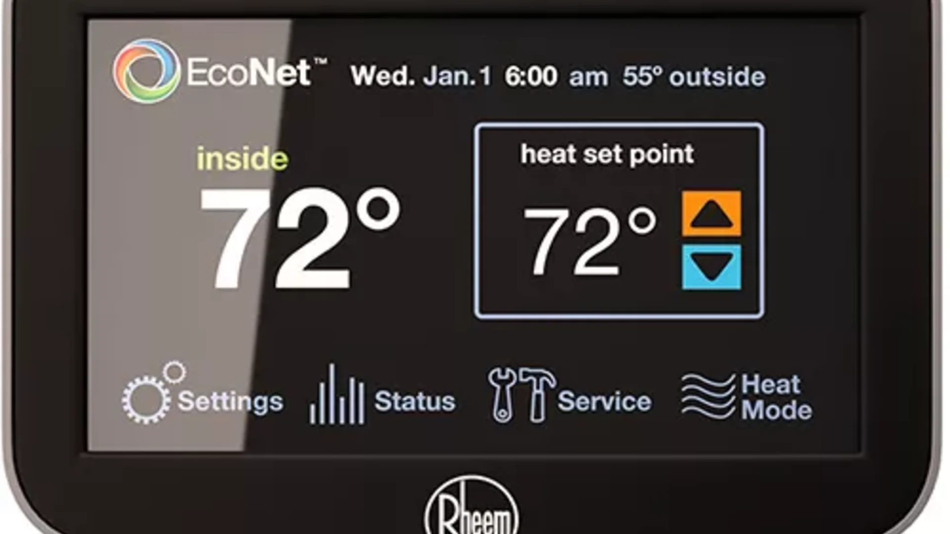 Rheem EcoNet smart thermostat and home automation control center