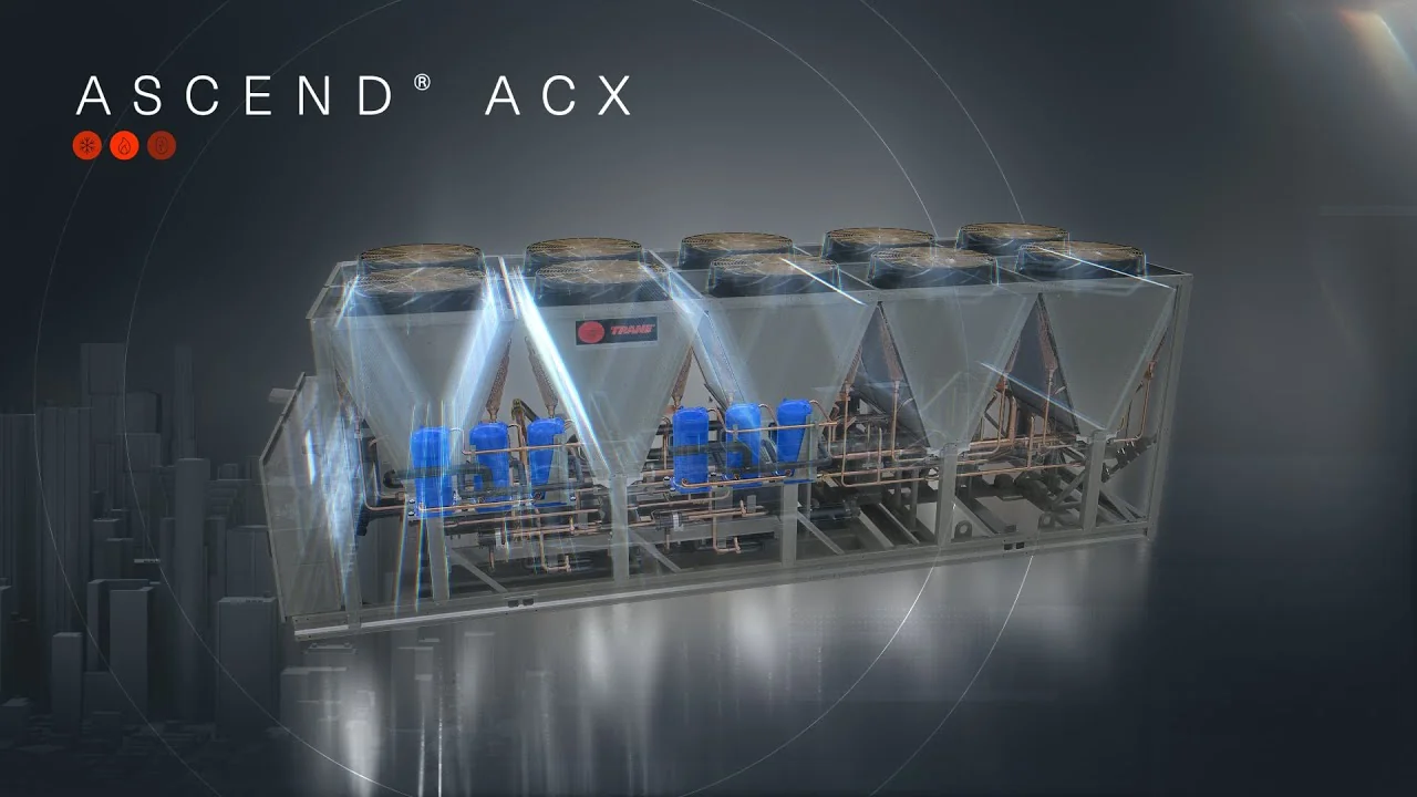 Commercial building with Trane geothermal HVAC system installation