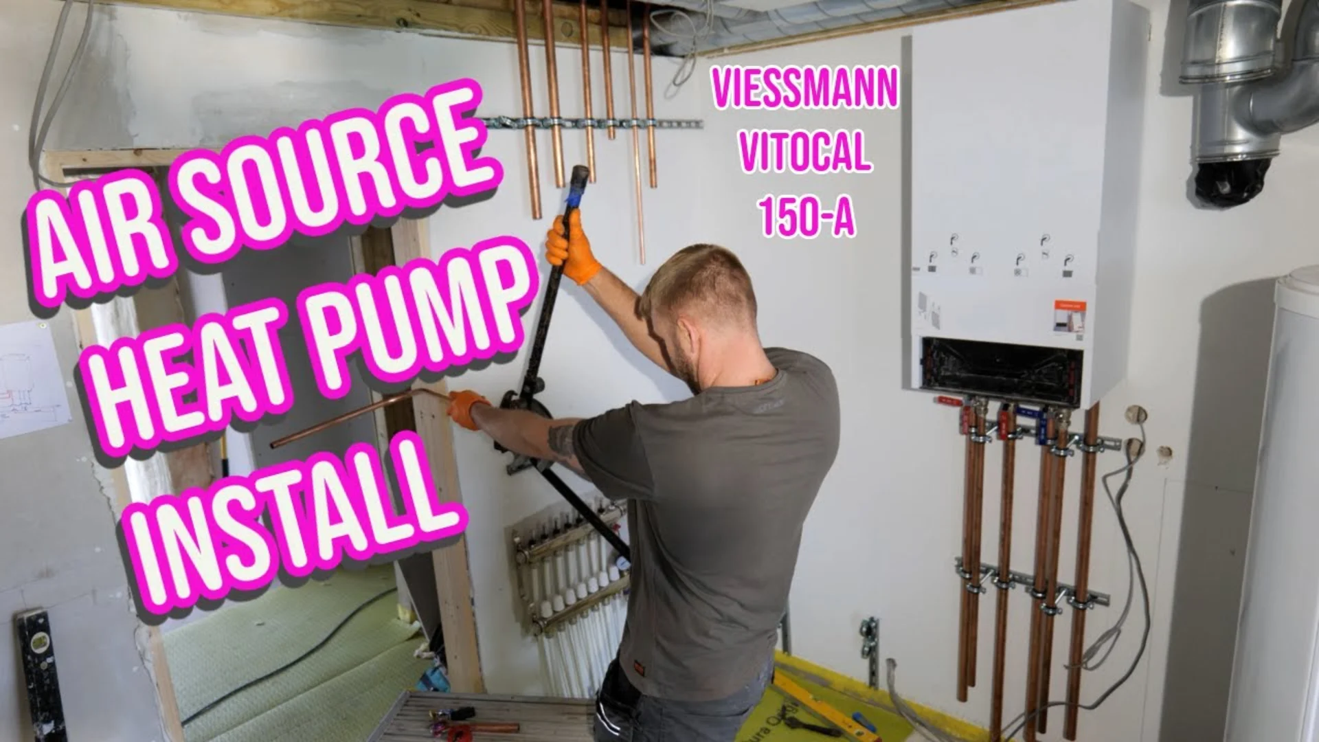 Viessmann heat pump system professionally installed in a residential utility room