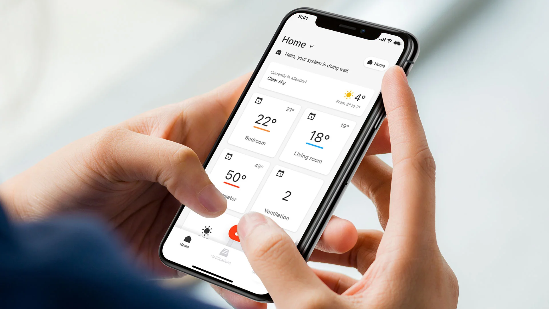 Viessmann VitoConnect smart home controls and monitoring app interface